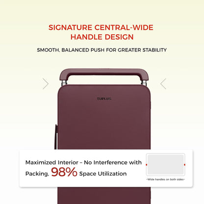 TUPLUS 20” Carry-On Hardside Luggage Lightweight ABS Travel Suitcase with Wide Handle Spinner Wheels TSA Combination Lock, Balance Series 2.0,Cranberry Red