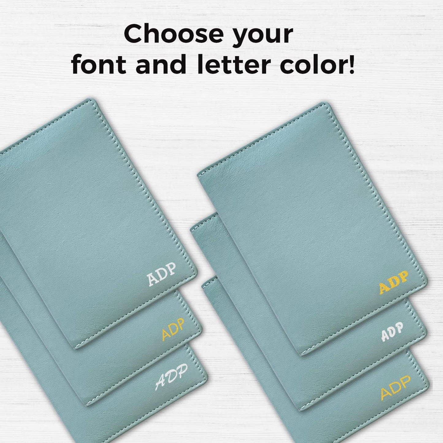 Personalized Monogrammed Chambray Leather RFID Passport Wallet