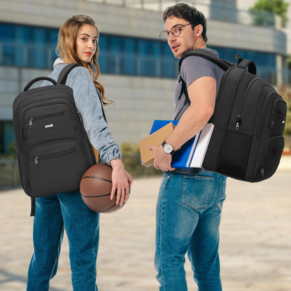 Paude Laptop Backpack, 17.3 Inch School Backpack Large Bookbag with USB for High School College Students Office Business,Waterproof