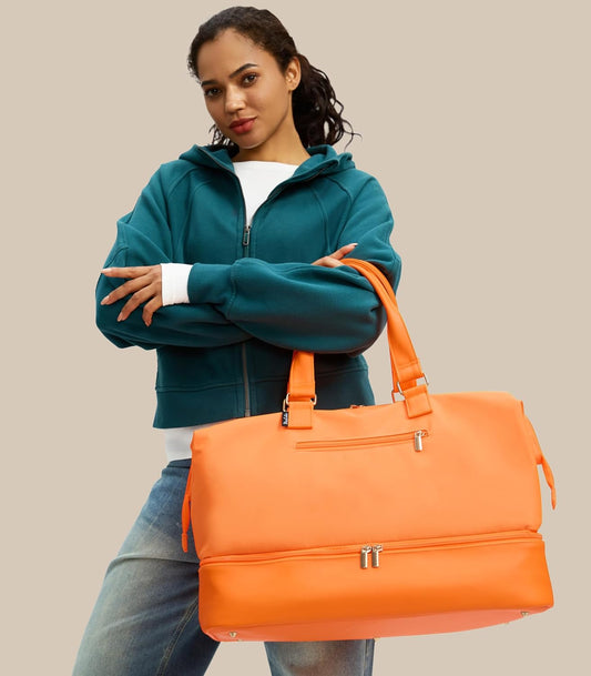 Weekender Bags for Women, Large Travel Duffel Bag with Shoes Compartment, Carry On Overnight Tote Bags with Toiletry Bags, Hospital Bags for Labor and Delivery