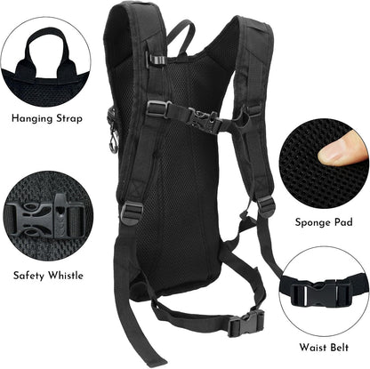 Reflective Hydration Backpack, Hydration Pack - Water Backpack with 2L/3L Hydration Bladder, Essential for Festivals - Rave Hydration Pack for Hiking, Running, Cycling, and Festivals