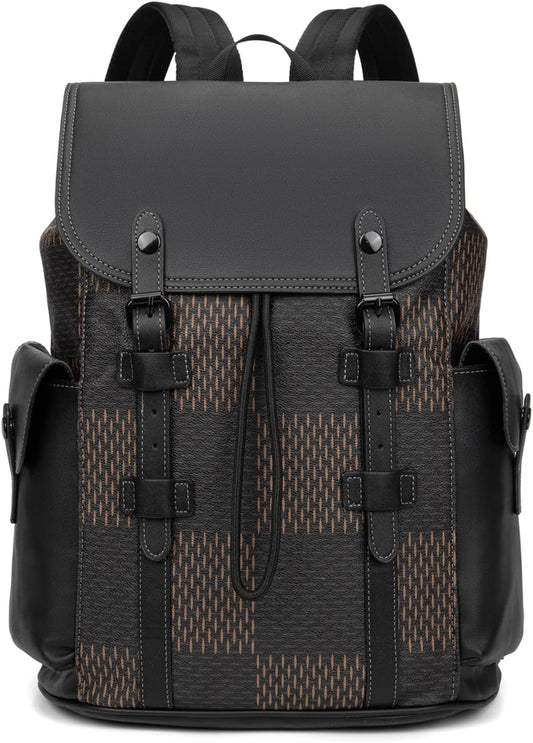 KingTo Laptop Backpack for Men Luxury Anti-Theft Travel Backpack Casual Business Waterproofing Computer Bag (A-Brown)