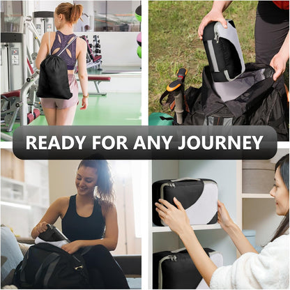 8 Set Packing Cubes for Travel, Gifts for Men,Anti-Tearing Suitcase Organizer for Luggage with Shoe & Hanging Toiletry Bag, OlarHike Vacation Accessories for Cruise, Travel Essentials for Men, Black