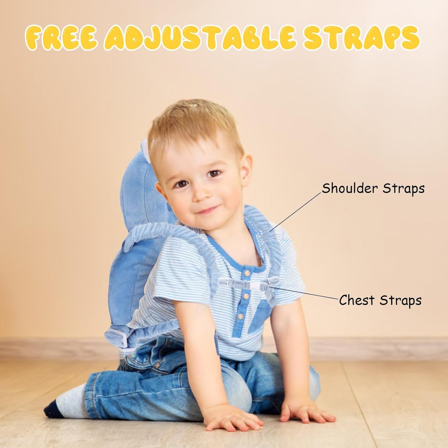 Baby Head Protection Backpack - Soft & Comfortable, Cute Cartoon Design, Flying Dragon