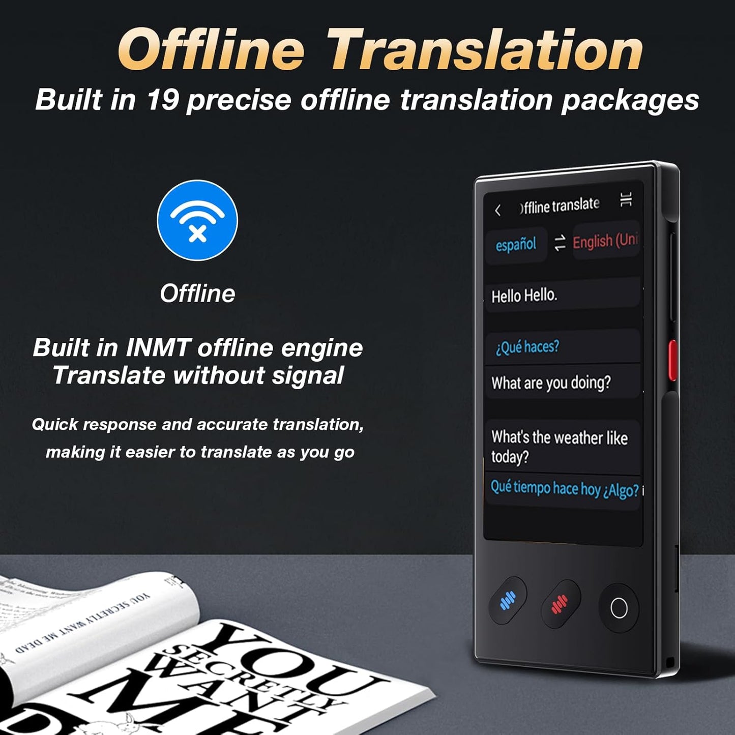 Language Translator Device 2025, AI & ChatGPT & No WiFi Needed, Real-Time Two Way Voice/Photo Translation, 148+ Languages Offline/Online, Portable for Business, Learning & Global Travel