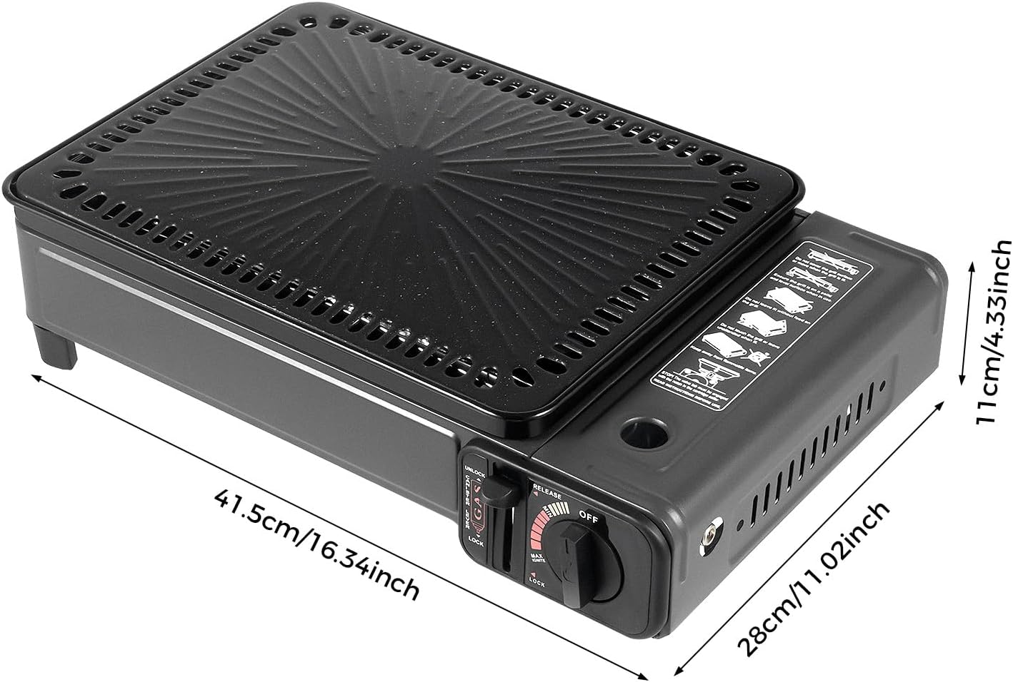 Dual Fuel Camping Stove | Windproof Portable Gas Stove with Adjustable Flame | Butane & LPG Outdoor Cooker | Lightweight Design(7.05lbs) for Backpacking, Hiking & Emergency Cooking