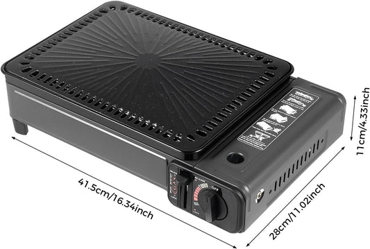 Dual Fuel Camping Stove | Windproof Portable Gas Stove with Adjustable Flame | Butane & LPG Outdoor Cooker | Lightweight Design(7.05lbs) for Backpacking, Hiking & Emergency Cooking