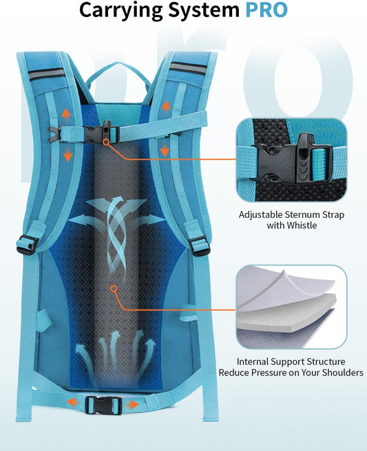 ECOHUB Small Hiking Backpack for Men Women, 20L Lightweight Travel Backpacks Water Resistant Camping Cycling Hiking Daypack