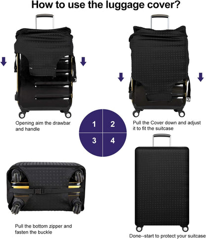 7-Mi Travel Suitcase Protector elastic sleeve Cover 19"-20" Anti-Scratch Luggage Cover Size S