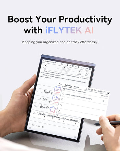 AINOTE Air 2 Bundle – 8.2'' Digital Writing Tablet with Pen, Smart Voice-to-Text Notes, Multilingual Transcription, ChatGPT Integration, Includes Black Folio Case