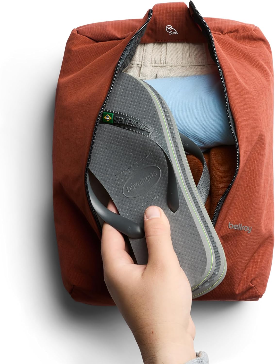 Bellroy Lite Packing Caddy 8L (Travel Organizer Packing Cube, Zip-up Storage Solution for Travel Near or far) - Clay