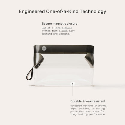 Cadence Parcel - Clear Dopp Kit with Magnetic Closure - Durable and Leak-Resistant Travel Toiletry Kit - Modular Design