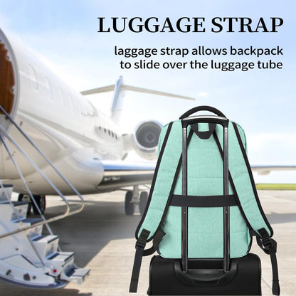 Travel Laptop Backpack, Anti Theft Backpack for Men and Women with USB Charging Port Business Computer Backpack Bag (Green, 15.6 Inch)