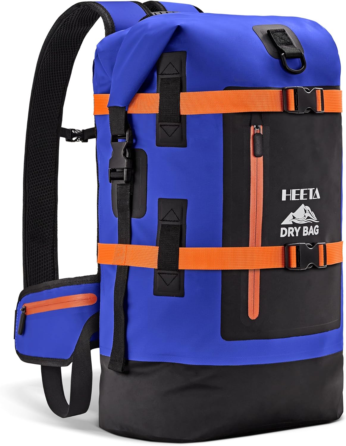 HEETA Dry Bags Waterproof Backpack 40L for Men & Women, Roll Top Heavy Duty Cushioned Hiking Backpack for Kayaking Boating Paddle Boarding Fishing Travel Camping Beach Vacation Cruise Ship Essentials