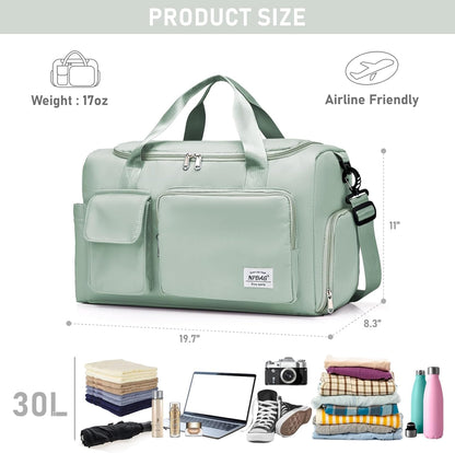 NPBAG Women Travel Duffel, Multi Functional Large Expandable Weekender Carry-on Tote, Gym Workout Overnight Bag, Mommy Hospital Bag for Labor and Delivery