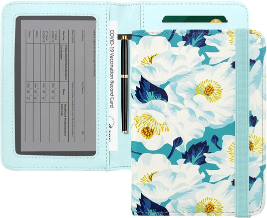 ZOPPEN Passport Holder Wallet, Passport Cover Travel Wallet Women Travel Essentials Accessories Document Organizer Travel Must Haves Rfid Blocking Cover Case for Women and Men, Flower A