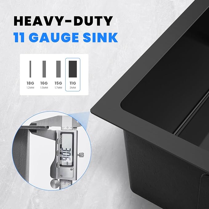 POPFLY 23×18 Inch Undermounter Kitchen Sink, 18 Gauge Stainless Steel Handmade - Image 3