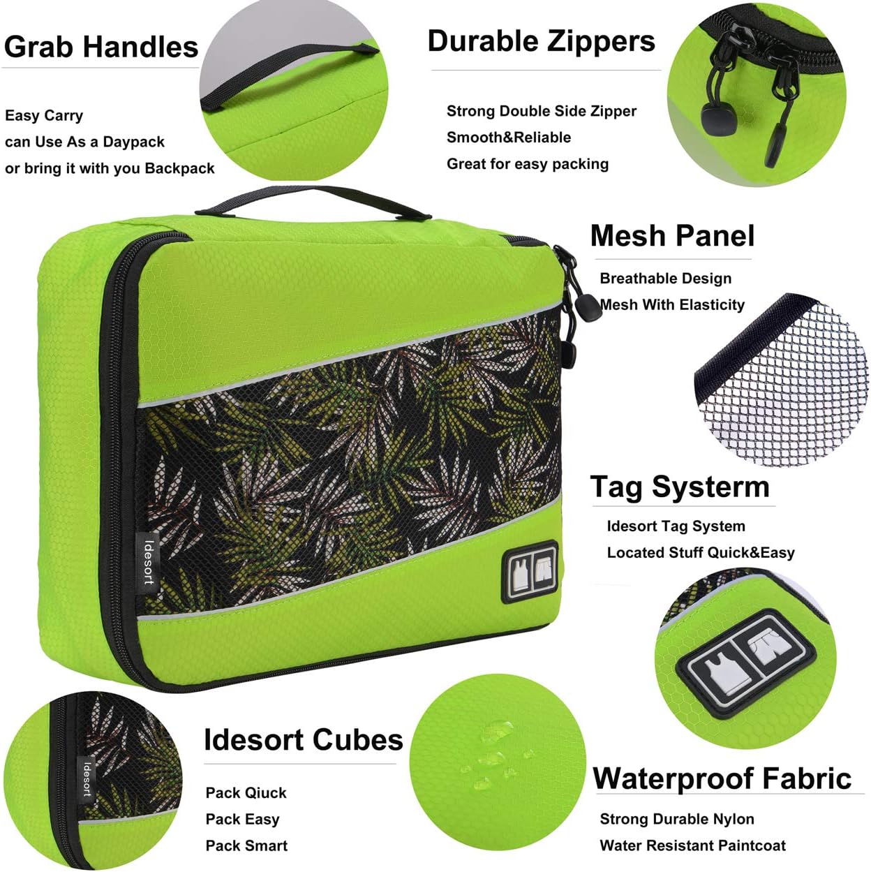 Packing Cubes Luggage Bags Organizer Durable Travel Accessories With Clothing Label