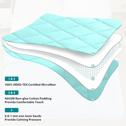 L'AGRATY Weighted Blanket - 48"x72" 20lbs Cooling Breathable Heavy Blanket Microfiber Material with Glass Beads Big Blanket for Adult All-Season Summer Fall Winter Soft Thick Comfort Blanket