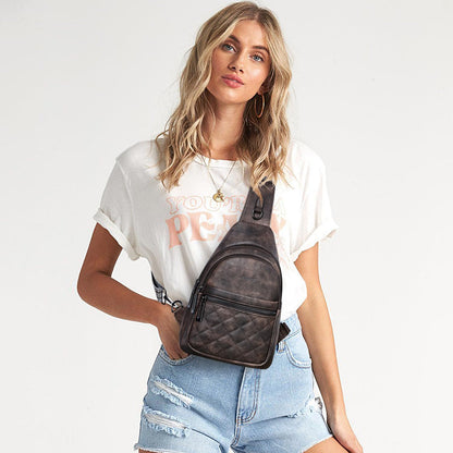 Sling Bag For Women Fanny Pack Crossbody Travel Shoulder Belt Bags Tote Backpack Purse Faux Leather