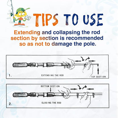 Kids Fishing Pole, Telescopic Fishing Rod, Toddler Collapsible Fishing Rod and - Image 6