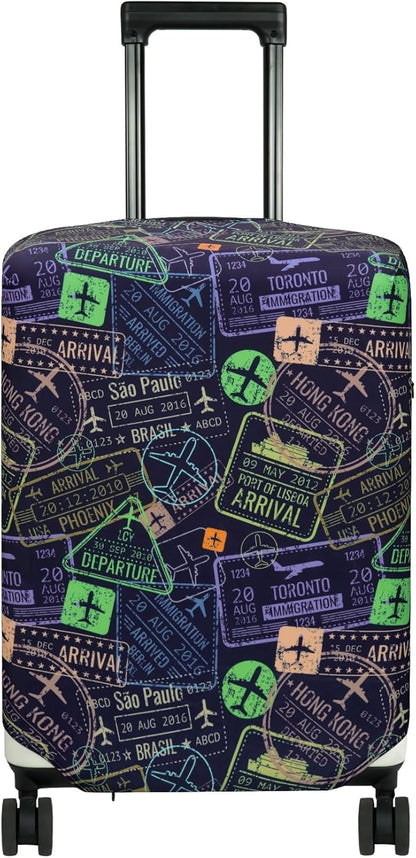 HYPER VENTURE Washable Luggage Cover - Fashion Suitcase Protector Fits 31-32 Inch Luggage (Urban Passport, XL)