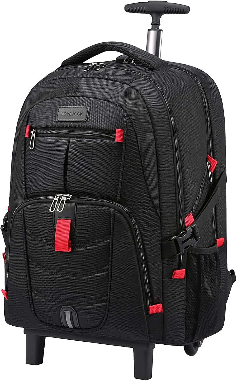 LOVEVOOK Rolling Laptop Backpack with Wheels, Waterproof Travel Carry On Business Backpack for Men, Fits 17 inch (17 inch, Black)