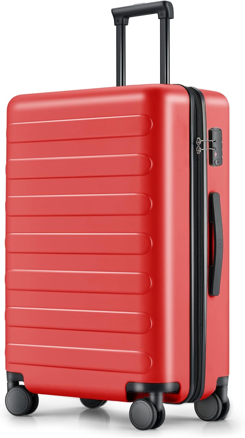 Carry on Luggage 22 X 14 X 9 Airline Approved, 20 Inch Luggage for 3-5 Days Travel, Double Spinner Wheels, 100% Hardshell PC, TSA Lock (06-Raspberry (Basic), Checked 24-Inch)