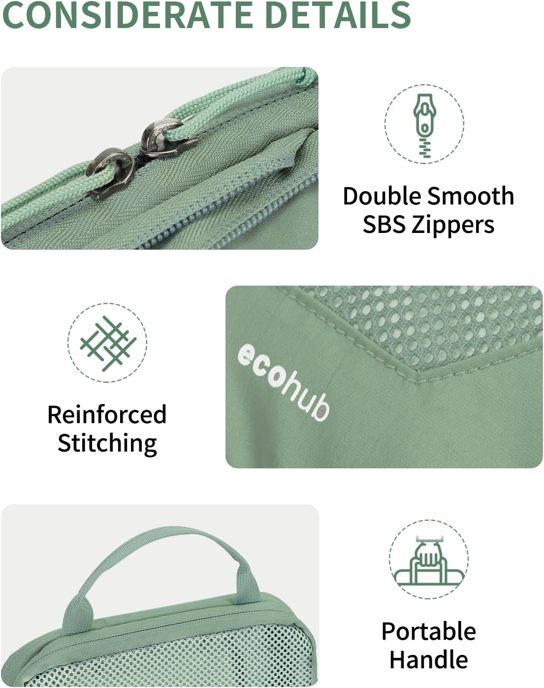 ECOHUB 4 Set /6 Set Packing Cubes for Travel Durable Suitcase Organizer Bags Set with Personalized Tag Various Sizes Travel Essentials Traveling Accessories for Luggage Machine Washable