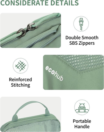 ECOHUB 4 Set /6 Set Packing Cubes for Travel Durable Suitcase Organizer Bags Set with Personalized Tag Various Sizes Travel Essentials Traveling Accessories for Luggage Machine Washable