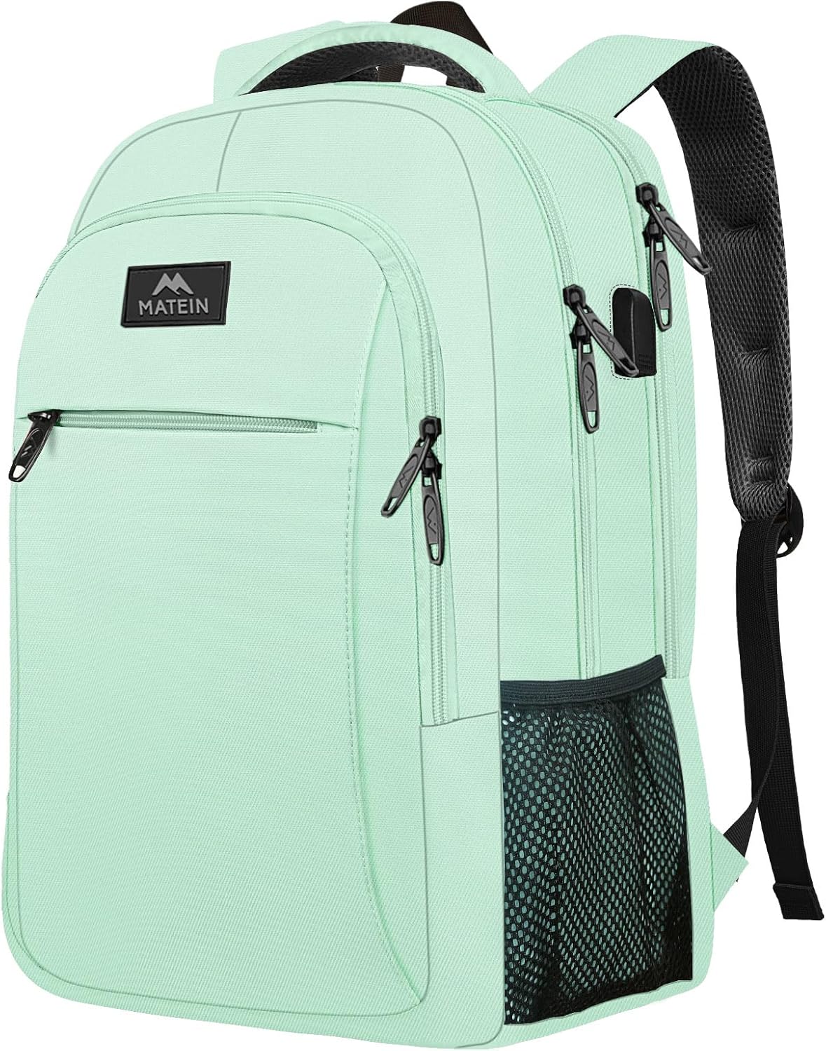 MATEIN 15.6-Inch Laptop Backpack with USB Charging Port, Slim Lightweight Water Resistant Travel Backpack for Women