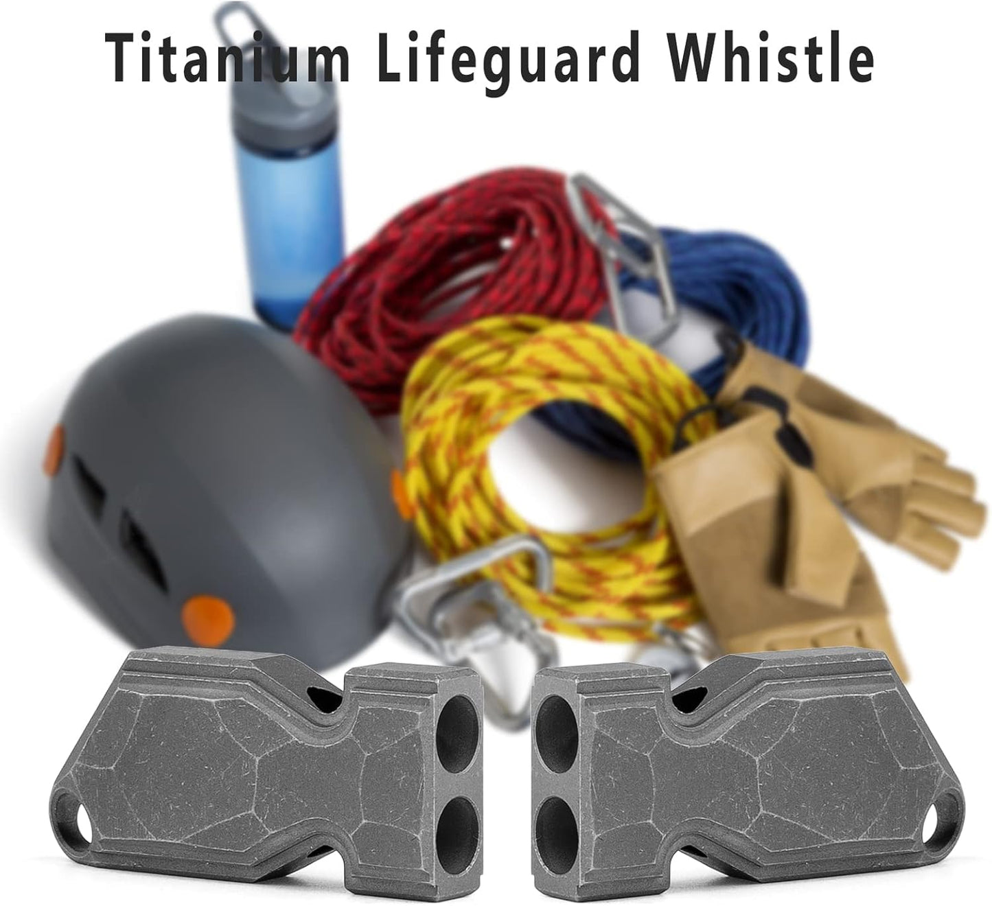 TISUR Titanium Emergency Whistle,EDC Safety Whistles Necklace Loud up to 120db,Survival Whistles for Survival,Hiking,Camping,Pets Training