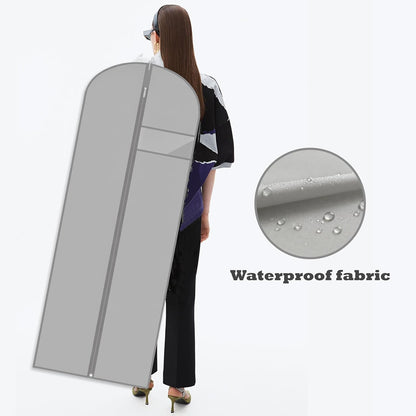 Dress Bags for Gowns Long, 65'' Garment Bags for Hanging Clothes, Suit Bag Cover for Storage and Travel (Grey)