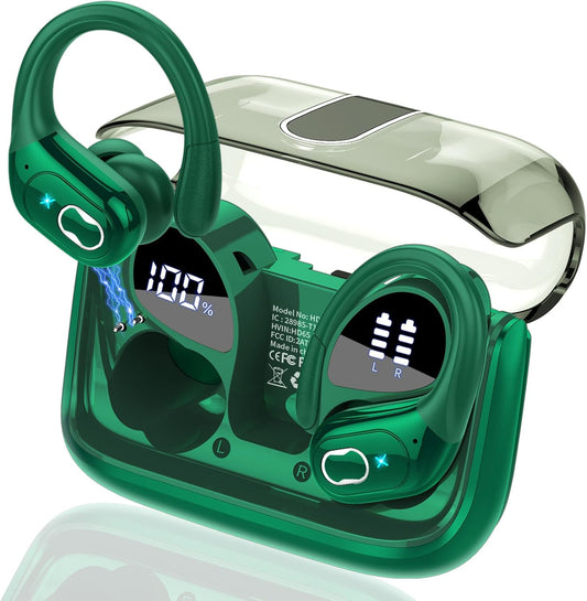 AI Translation Earbuds Real Time, 164 Language Translator Earbud 3-in-1 Bluetooth 5.4 Translator Earbuds with 6 Translation Modes, 75H Translators Headphones with APP for Travel Business, Dark Green