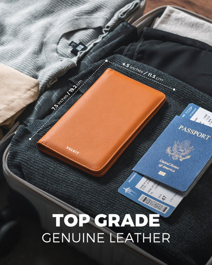 VULKIT Passport Holder Wallet RFID Blocking Travel Wallet for Men & Women