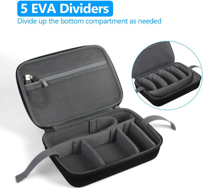 JSVER PU Leather Hard Shell Carrying Case for GoPro Hero13/12/11/10/9/8/7, AKASO EK7000 / Brave 4 4K / Brave 7 LE/Brave 8 / V50X and Insta360