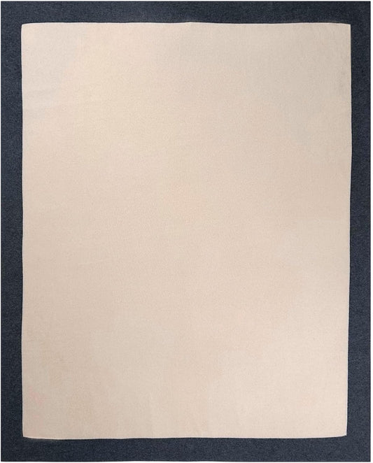 Jet&Bo Luxurious Cashmere Merino Blend Travel Blanket, Airplane-Ready in Packable Pouch, Soft, Lightweight and Breathable (Pink and Gray)