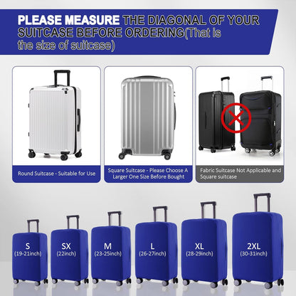 Travel Luggage Cover Suitcase Protector Scratch-Resistant Fit 19-31 Inch Suitcase, Not Included Suitcase (Blue, L(26-27 inch))