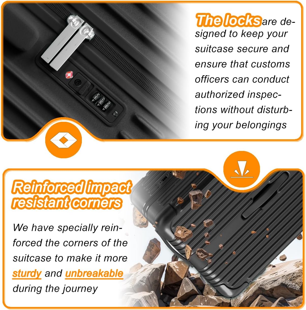 Krute Carry on Luggage 20 Inch Suitcases with Spinner Wheels Hardside Luggages Cup Holder Carry Suitcase USB Charger Port PC+ABS with TSA Lock