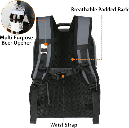 MATEIN Cooler Backpack, 26 Cans Insulated Lunch Backpack for Men Women, Leakproof Double Layer Lunch Cooler Bag Lightweight Soft Lunch Backpack with Cooler Compartment, Beach Camping Hiking Beer Gifts