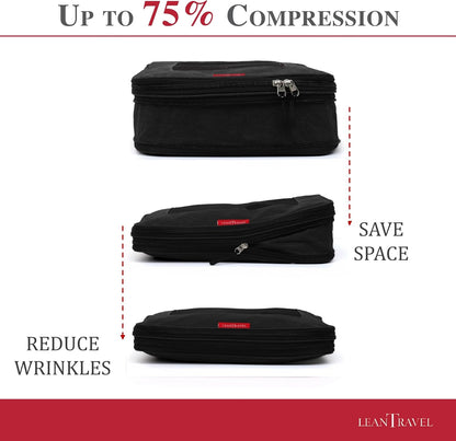 Compression Packing Cubes for Travel Organizers with Double Zipper, LeanTravel