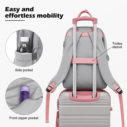 LONG VACATION 3 Piece Carry On Luggage 20 Inch Suitcase with Spinner Wheels, ABS+PC Hardshell Suitcase set with TSA Lock & YKK Zipper