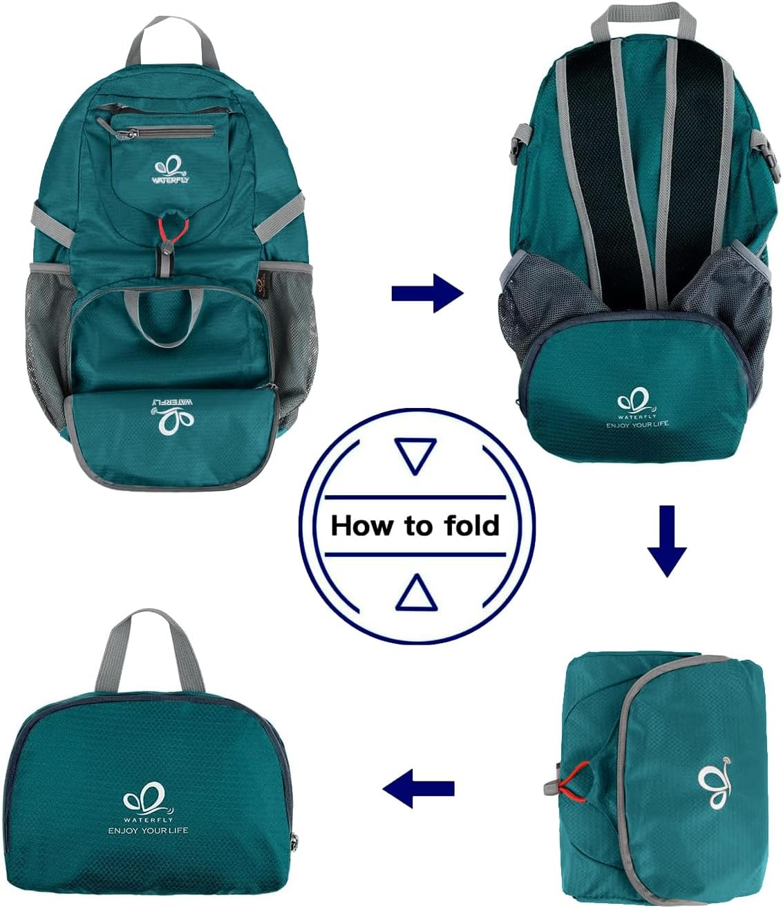 WATERFLY Small Lightweight Packable Backpack: 20l Ultra Light Foldable Travel Hiking Camping Daypack Day Pack for Man Woman