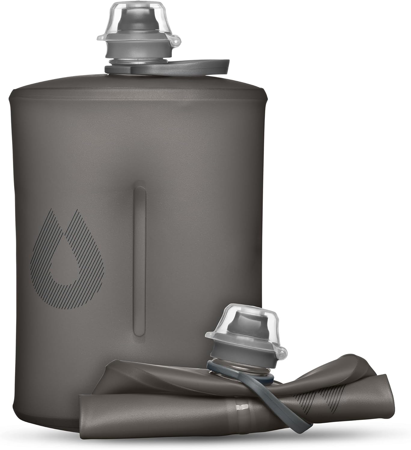 HydraPak Stow - Collapsible Backpacking Water Bottle (350ml, 500ml, 1L) - BPA Free, Ultra Light, Spill-Proof Twist Cap