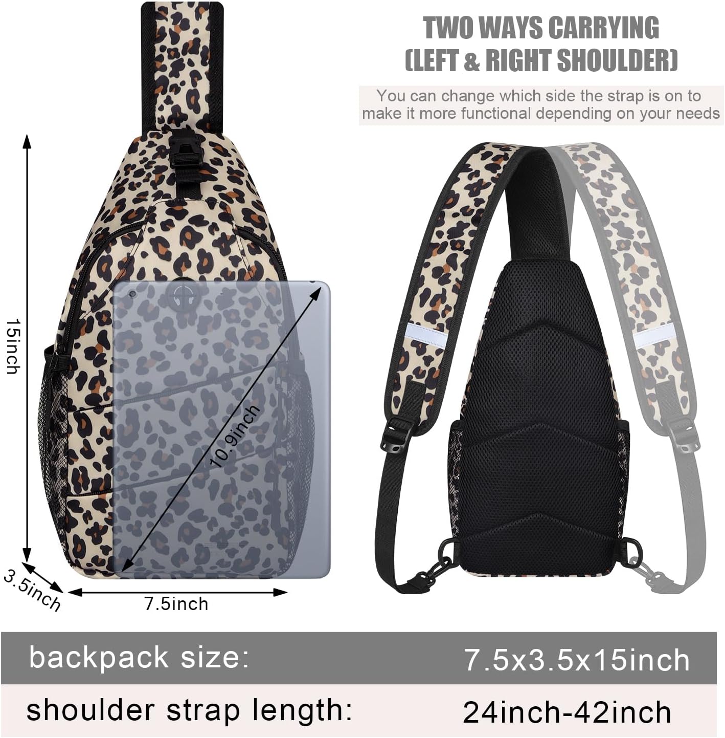 Crossbody Bags for Women Men Trendy Sling Bag Bakpack Casual Chest Bag with Convertible Shoulder Strap