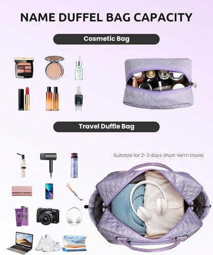 College Roommate Gifts, Teen Girls Gift Ideas-Girl Initial Travel Bags with Shoe Compartment, Personalized Weekender Bag, Overnight Bag for Women, Travel Bag with Makeup Bag (Letter Y)