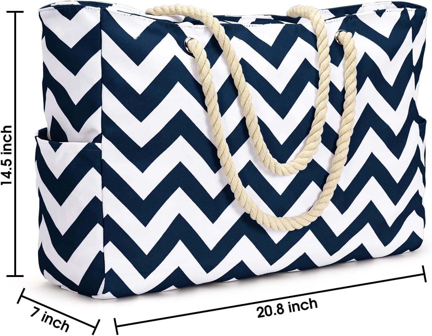 Becokan Beach Bag Large Beach Tote Bag for Women Waterproof Sandproof Swim Pool Bag With Zipper