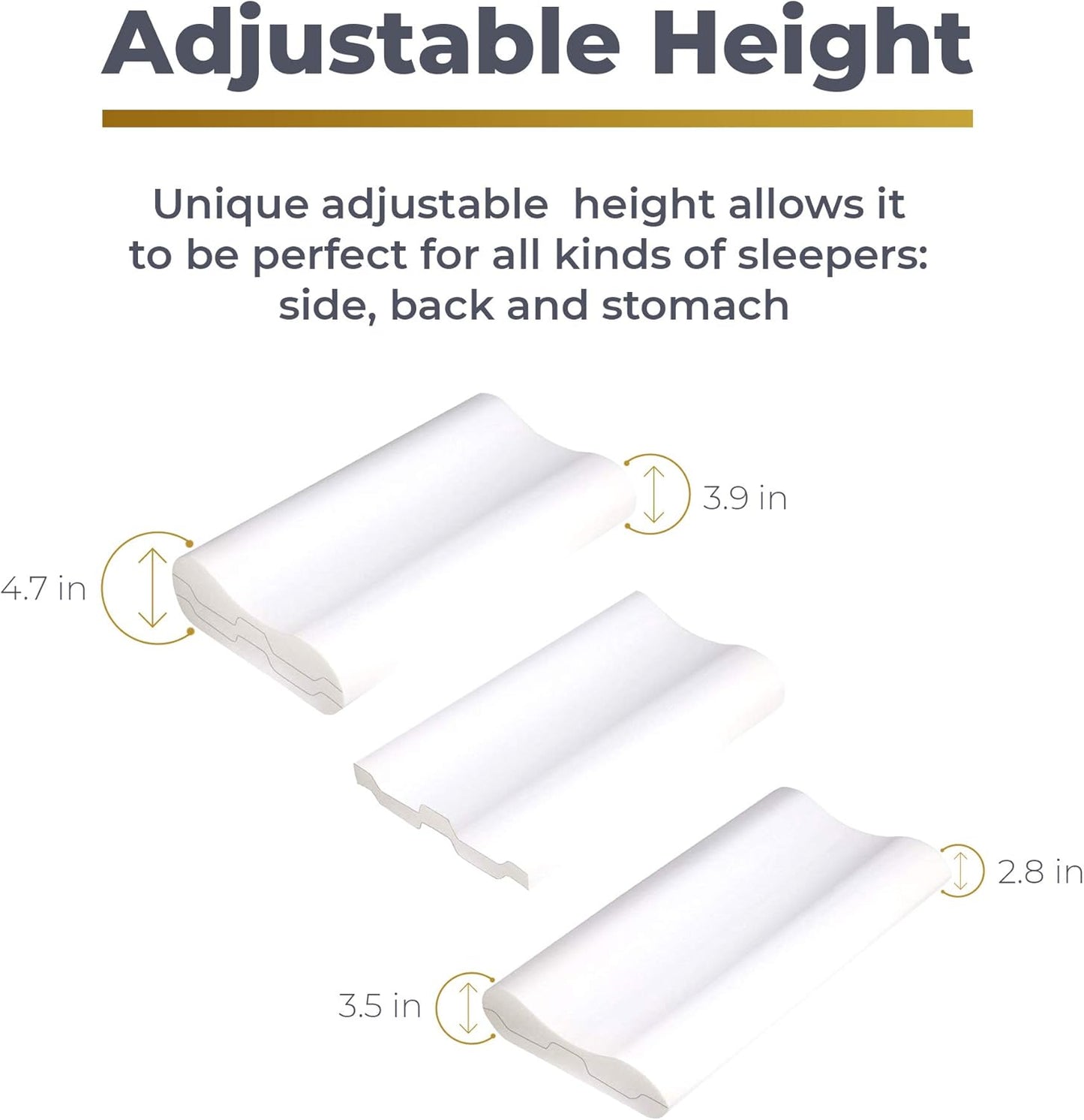 Royal Therapy 1-Pack Memory Foam Pillow, Medium-Firmness Cervical, Queen Contour Pillow, Orthopedic Pillow for Neck Support, Neck Pain, Side Sleepers, CertiPUR-US