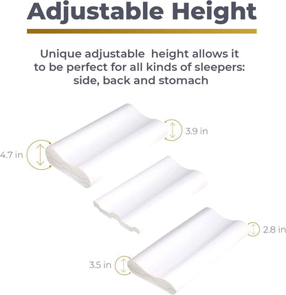 Royal Therapy 1-Pack Memory Foam Pillow, Medium-Firmness Cervical, Queen Contour Pillow, Orthopedic Pillow for Neck Support, Neck Pain, Side Sleepers, CertiPUR-US