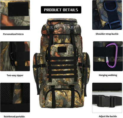 Hiking Backpack for Men 70L/100L Camping Backpack Military Rucksack Molle 3 Days Assault Pack for Climbing